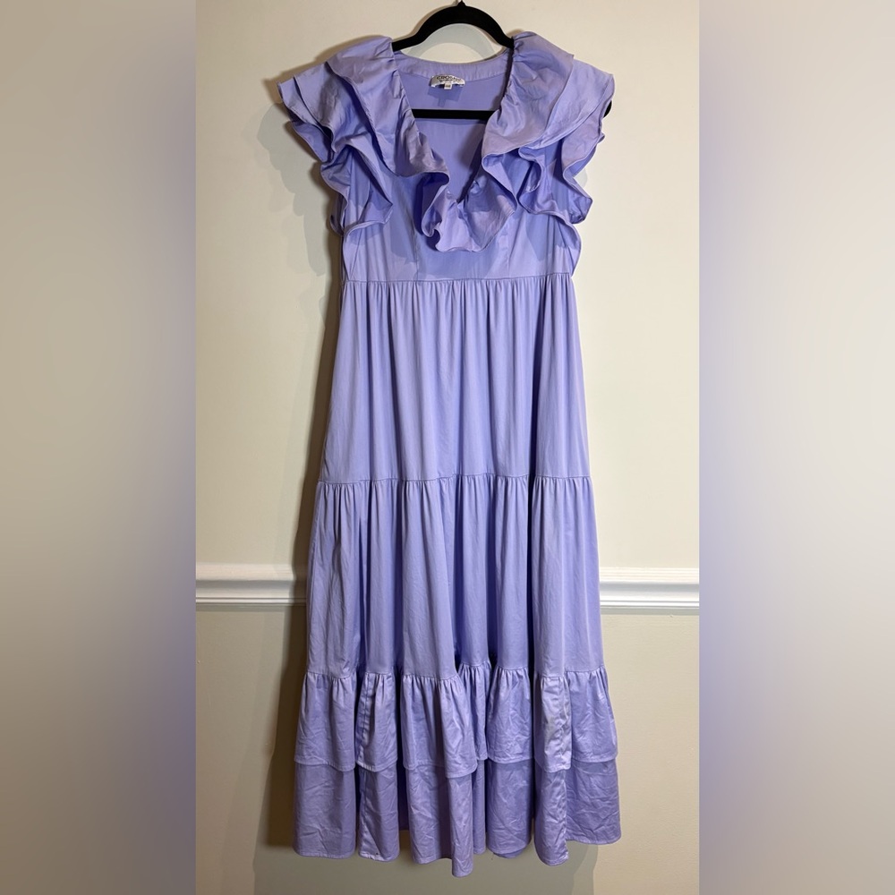 CROSBY BY MOLLIE BURCH Cotton Willow Dress in Serene Blue Lilac Size XXS - Picture 5 of 10